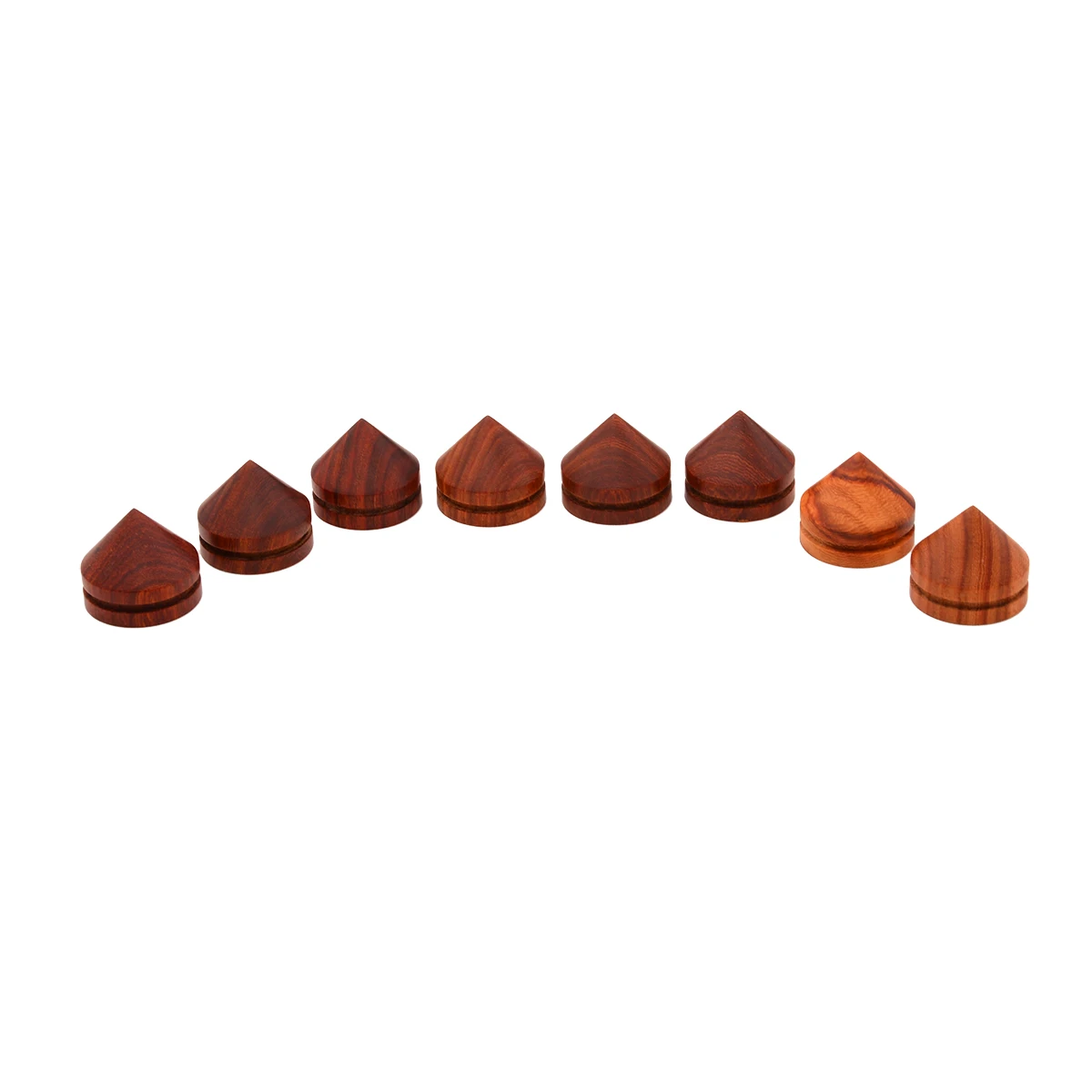 8pcs 23mm Rosewood Speaker Shock Spike Brown Isolation Cone Stand Feet + Base Pad + Self-adhesive Film For Audio CD Player