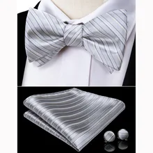 Модные мужские бабочки наивысшего качества, серые шелковые галстуки-бабочки в полоску, галстуки-бабочки Noeud Papillon, деловые свадебные галстуки в подарок, LH-077