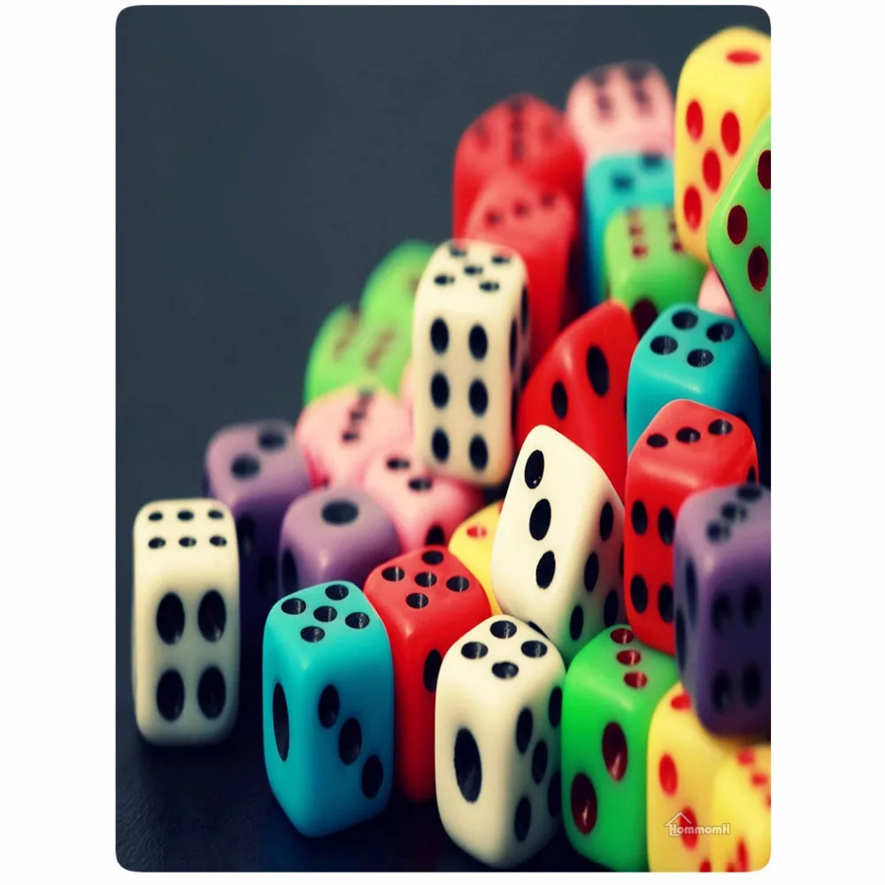 

Blanket Comfort Warmth Soft Plush Easy Care Machine Wash Colorful colorful dice Sofa Bed Throw Kid Adult Warm Blanket
