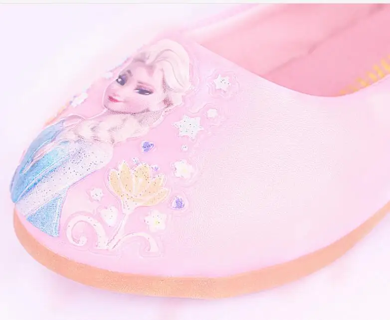 Модная обувь принцессы для девочек; модная детская обувь Эльзы и Анны; Снежная королева; повседневная детская обувь; кроссовки для девочек; Белая обувь на плоской подошве