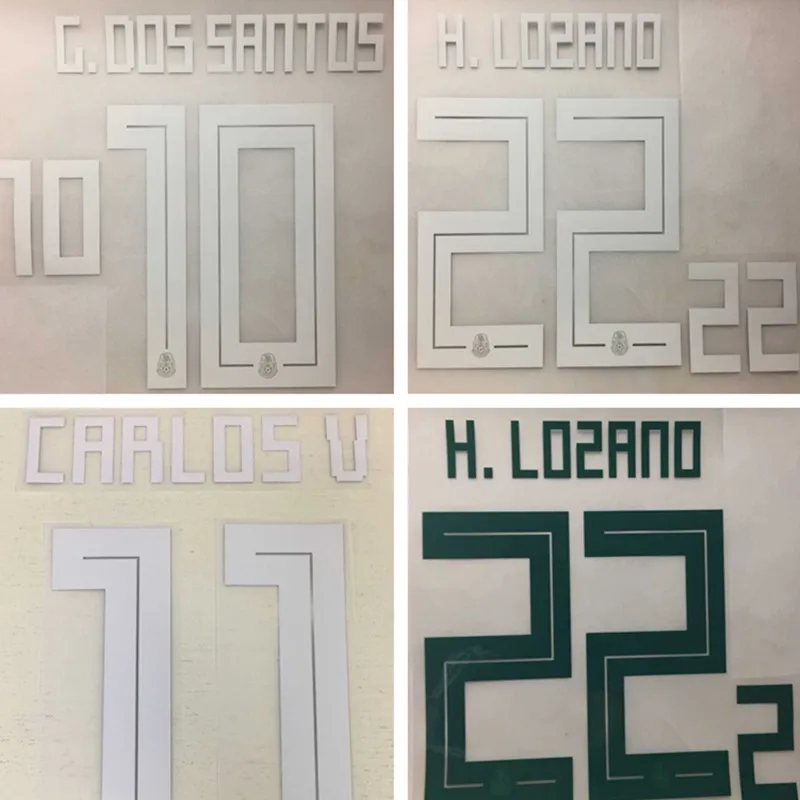 2018 Mexico H. LOZANO G. DOS SANTOS VELA CHICHARITO MARQUEZ Jersey Print Number Fonts Customize Name Patches Badges Stamping | Спорт и