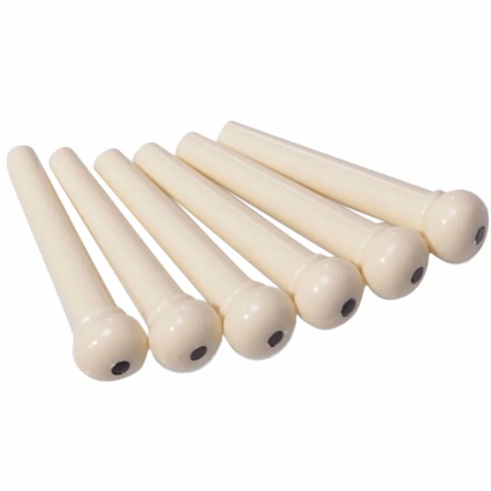 2019 Hot Bridge Pin Saddle For Acoustic Guitar White Black PVC Guitarra Musical Instrument 6Pcs/lot