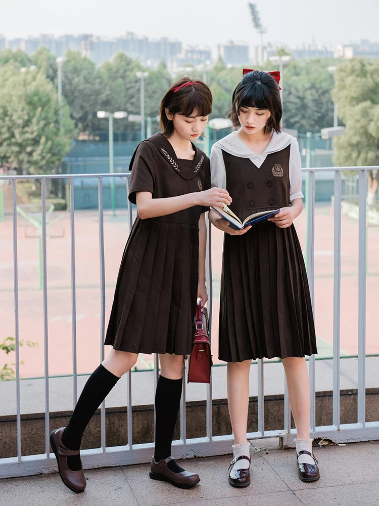 

Japanese School Uniform Class Girl Maid Sailor Navy style Cosplay clothes Escolar Japones Costume Dolly Skirt Fashion Full dress