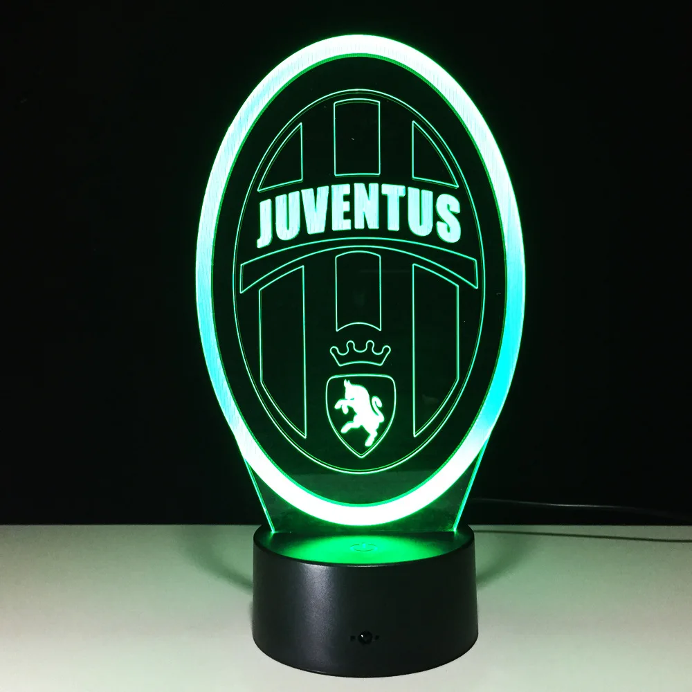 

Innovative Football Club Italy Juventus Club 3D Night Light Creative Illusion LED 7 Color changing USB touch Desk Lamp Drop Ship