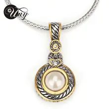Lo nuevo de la marca DAVID petite Round Cable colgante , collar Retro estilo del dorado de la joyería