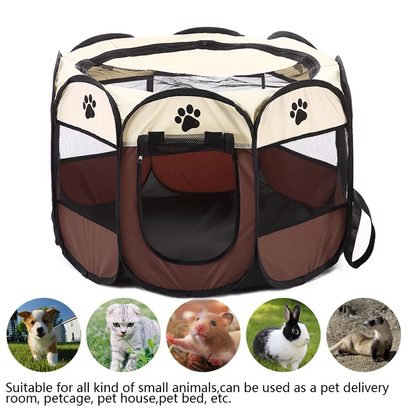 

Folding Pet Carrier Tent Dog House Playpen Multi functional Portable Cage Dog Octagon Fence Breathable Cat Tent Big Dog Fence