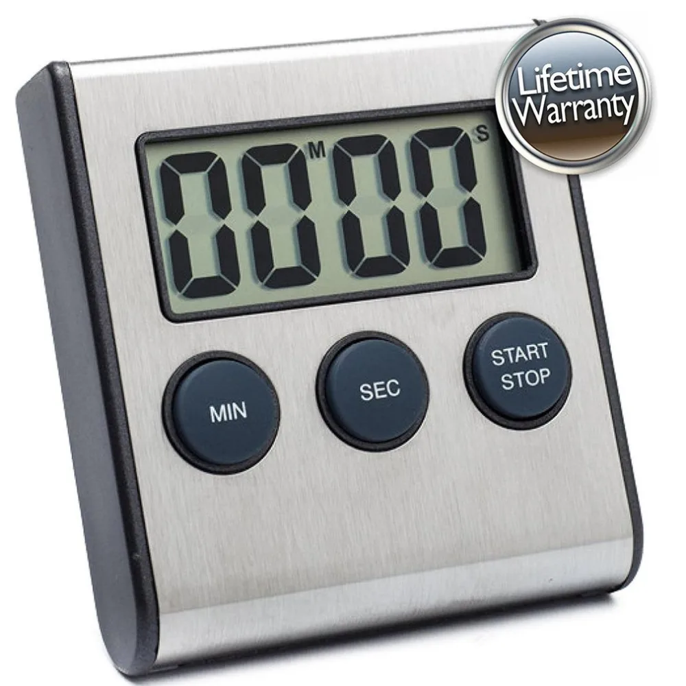 

Oversized alarm sound LCD Digital Screen Kitchen Timer Square Cooking Count Up Countdown Alarm Magnet Clock