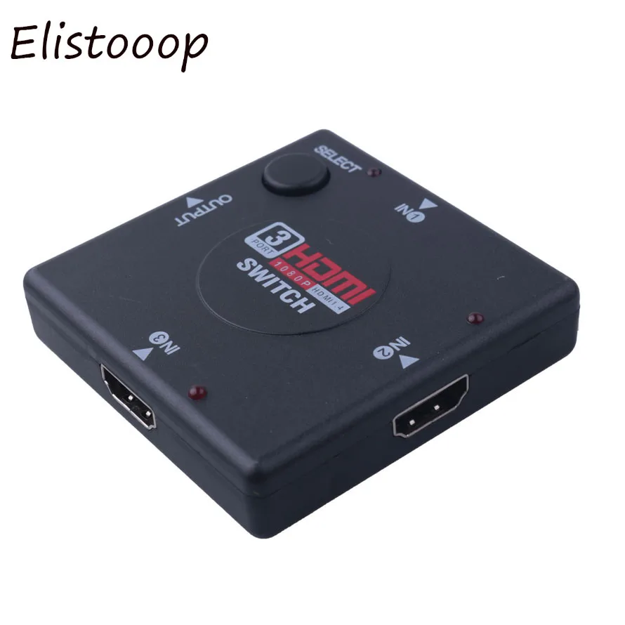 Elistooop Full HD 1080P Мини 3 портовый HDMIv1.3 порт HDMI переключатель видео сплиттер усилитель