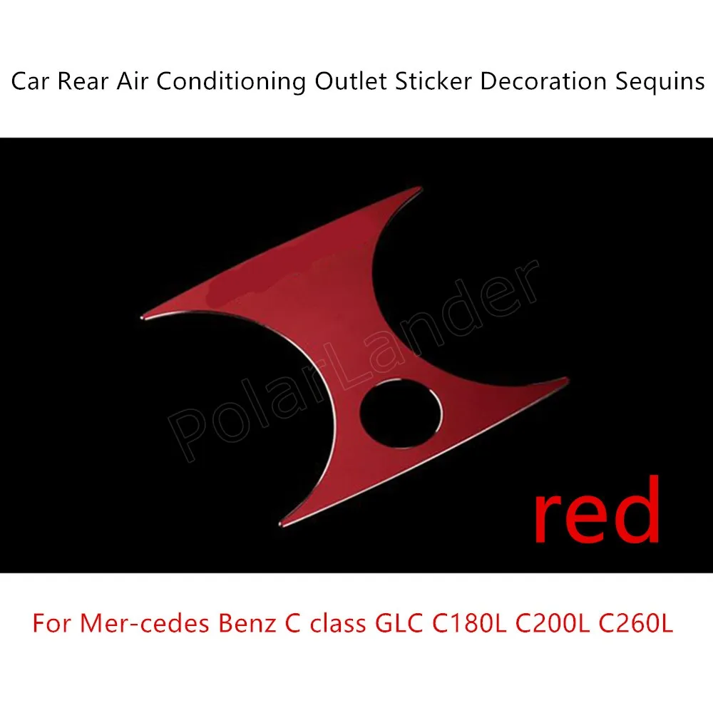 2 цвета Автомобильная задняя крыша выход кондиционера кольцо Крышка отделка наклейка Блестки для Mer-cedes Benz C class GLC C180L C200L C260L - Название цвета: red