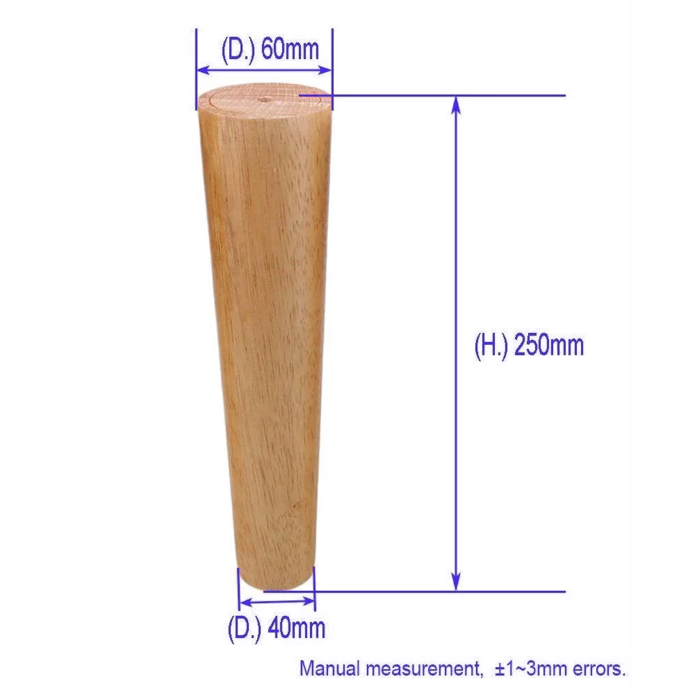 4 шт. дубовая древесина 300x58x38 мм мебельные ножки шкафа ножки стола ножки для дивана с железными прокладками прокладки винты - Цвет: 250x58x38mm
