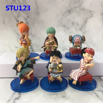 

6Pcs/set ONE PIECE WCF 12 generations The straw hat Pirates Luffy Nami Zoro Sanji Usopp Chopper Kimono Action Figure Toys N808