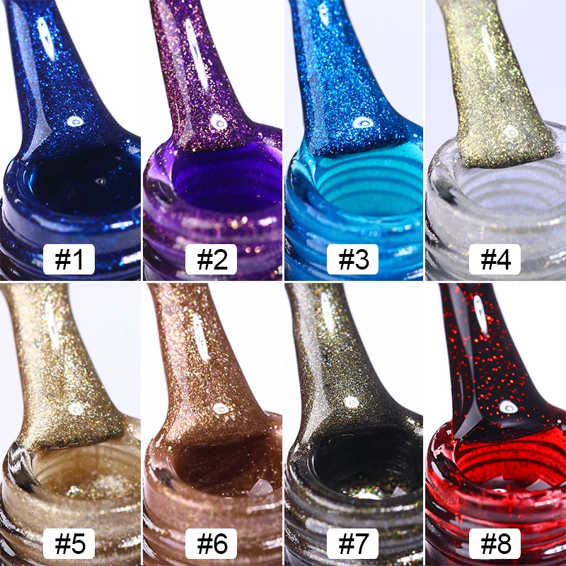 BORN PRETTY Holographic Glitter Nail Gel Polish 10ml Colorful Shining Soak Off UV Gel Vanish Manicure Nail Art UV Gel Polish