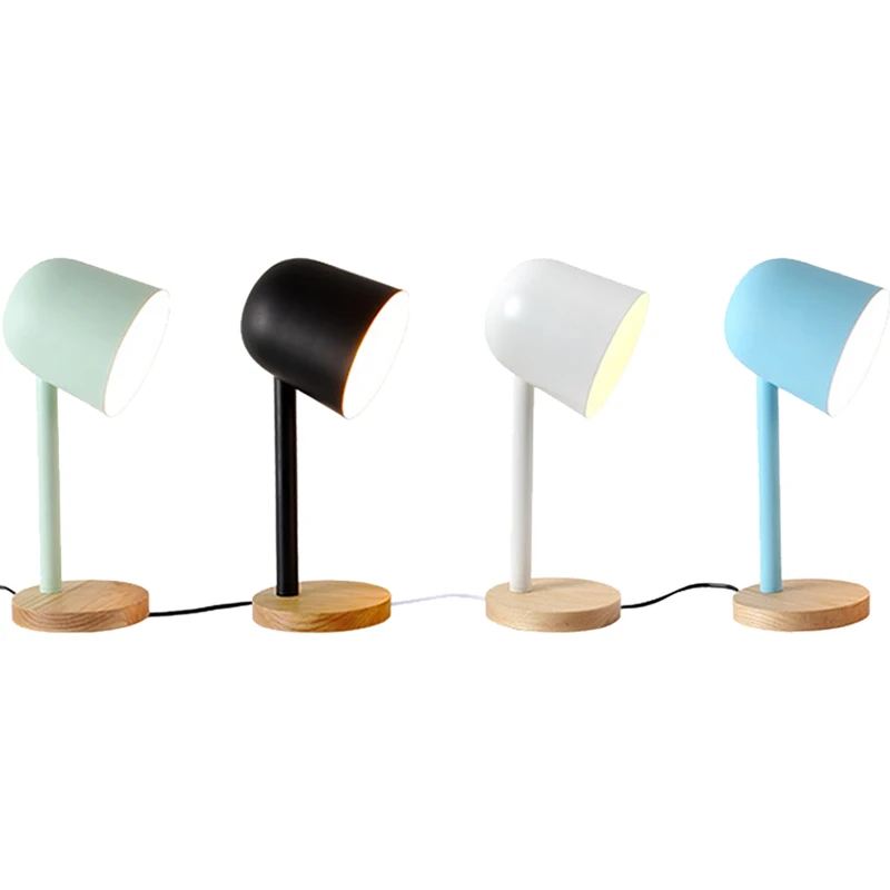 

Nordic creative macaron table lamp modern desk deco lamp green blue colorful eye protection office study LED reading E27 lamp