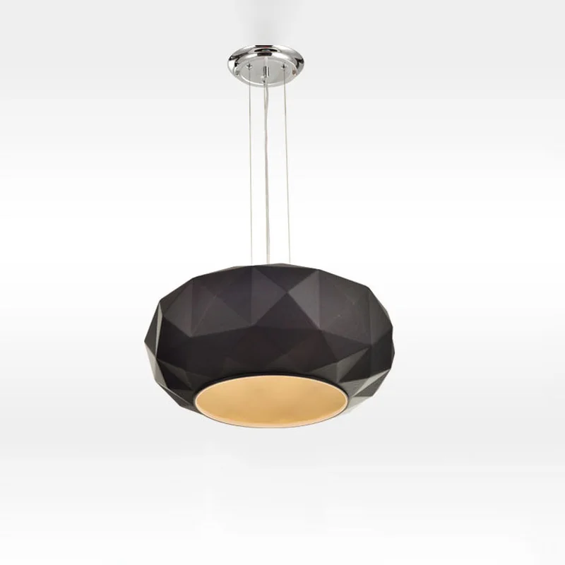 Glass Pendant Lights Simple Modern Hanging Black White Glass Pendant Lamps Diamond Cutting Plating Decorative Pendant Light for Restaurant (5)