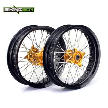 

BIKINGBOY 3.5/4.25/17" Supermoto Front Rear Wheels Rims Hubs Spacers For Suzuki RM-Z RMZ 250 2007-2018 RMZ 450 2005-2018
