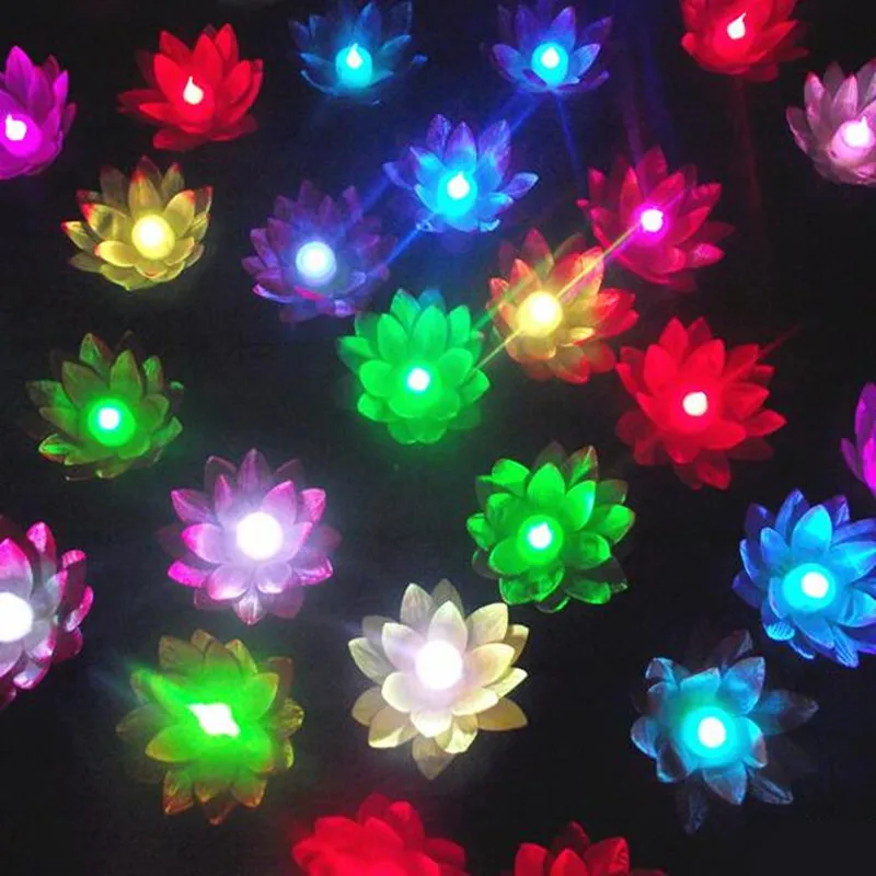 High quality artificial plastic lotus flowers with led lights,Party