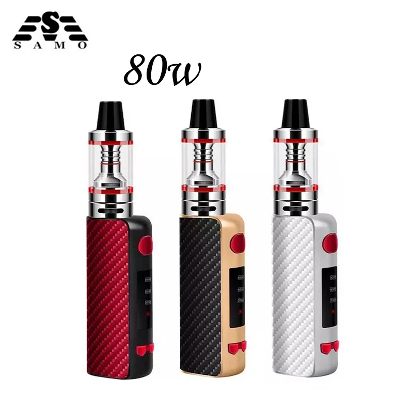 Новый 80 Вт электронная сигарета мод коробка комплект 2 5 мл бак 0.3ohm дым vape ручка