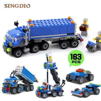 

Enlighten kids toys trucks Building bricks figure Blocks combine toy Sets assembled Toys for kids christmas gifts children