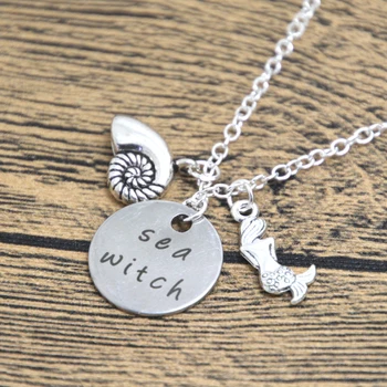 

12pcs/lot Little Mermaid Inspired Necklace Villain Ursula Sea Witch. Silver colored crystal for women or girls