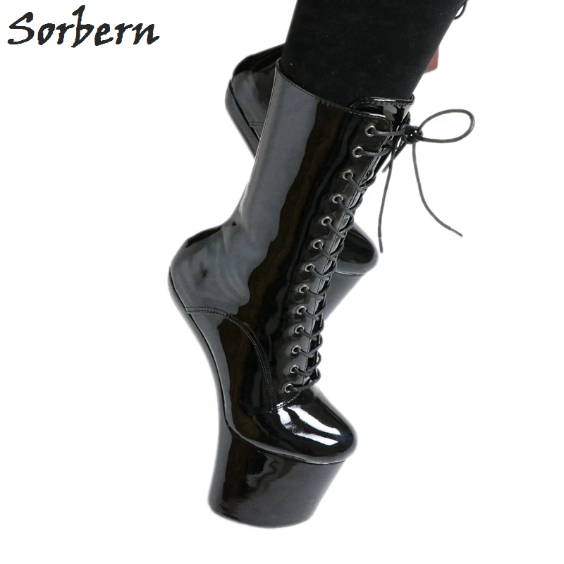 Sorbern 20cm Hoof Heelless Ankle Boots For Women Platform Shoes Cosplay Unisex Dragqueen Booty Extreme High Heels Vamp Cos Shoes Ankle Boots Aliexpress