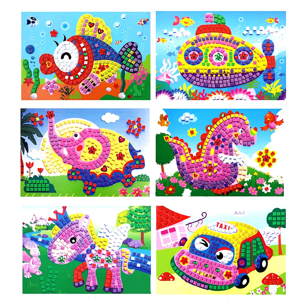 

3D Foam Sticky Mosaics Art Princess Butter flies Stickers Game Crystal Craft Art Sticker Intelligent Puzzle Educational Toys