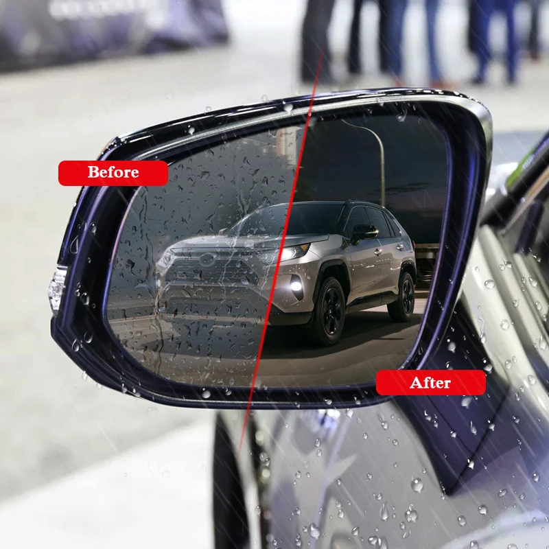 

2PCS Car Waterproof Anti Fog Film Rearview Mirror Film Sticker Window Clear Sticker For Toyota RAV4 XA50 2019 Car Accessory