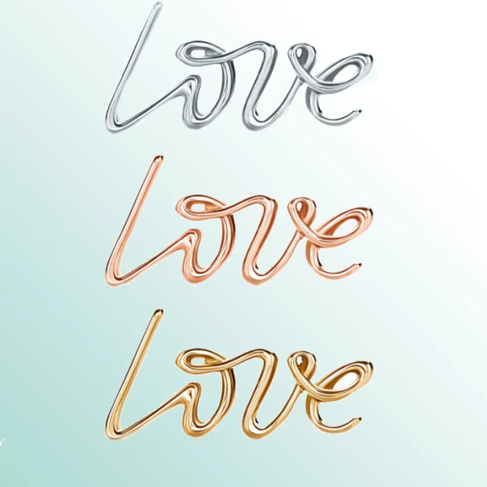 

Wintion tiff earrings LOVE original 100% 925 sterling silver women's romantic popular free shipping jewelry gift fashion