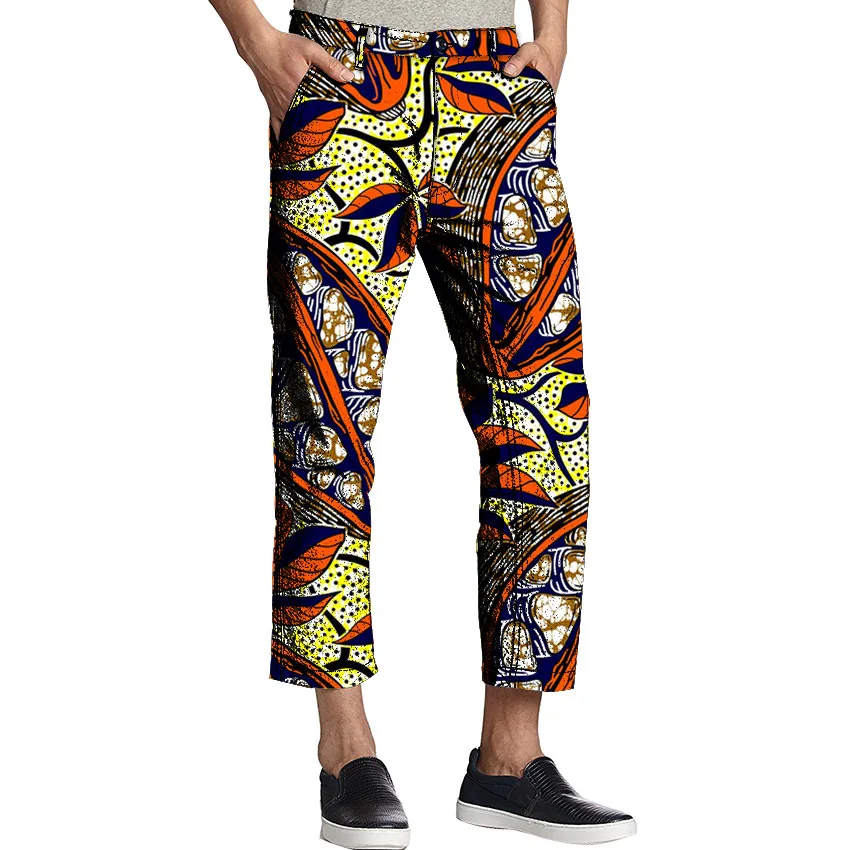 African men's pants Ankara print fashion pattern casual capri pants dashiki cropped trousers male outfits customized