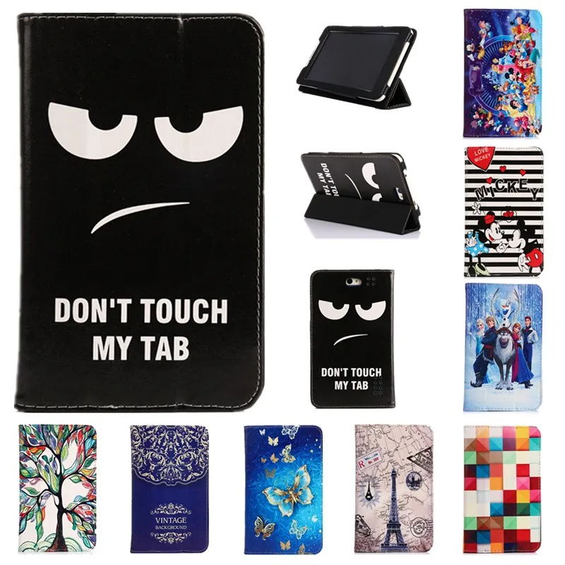 

HISTERS Tri-folding Printed Cover For FinePower E5 E4 E3 E2 E1 B3 3G 7 Inch Tablet PU Leather Magnetic Case