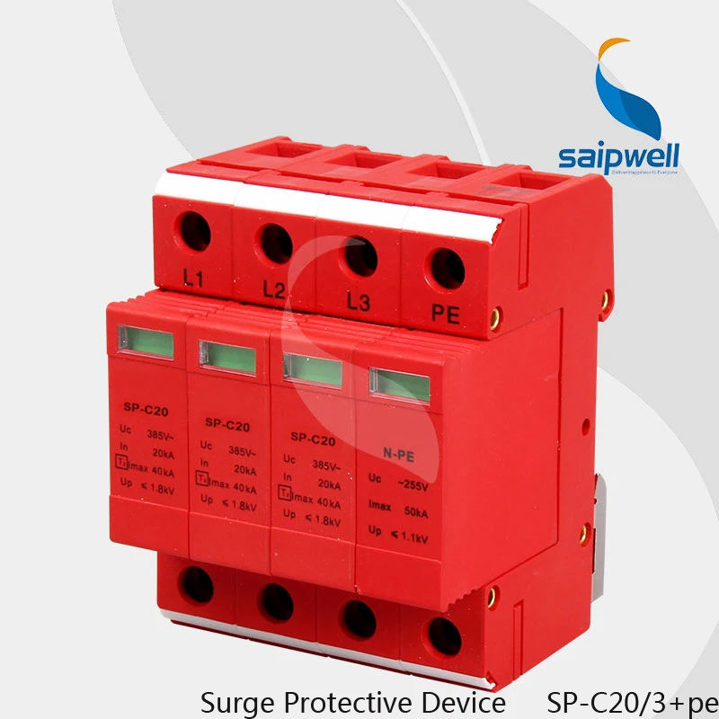 

(SP-C20 /3+PE) 20KA~40KA ~385VAC Surge Protective Device / Power Supply System Surge Protection