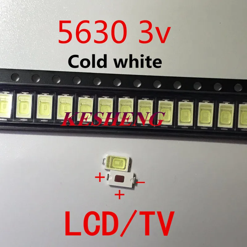 50 шт./5630 3 в 0 5 Вт 5730 led холодный белый LED подсветка ЖК-экран для применение 2D TV |