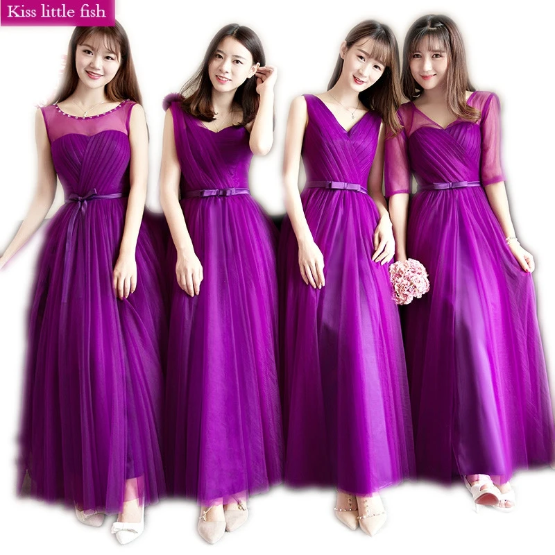 elegant purple bridesmaid dresses