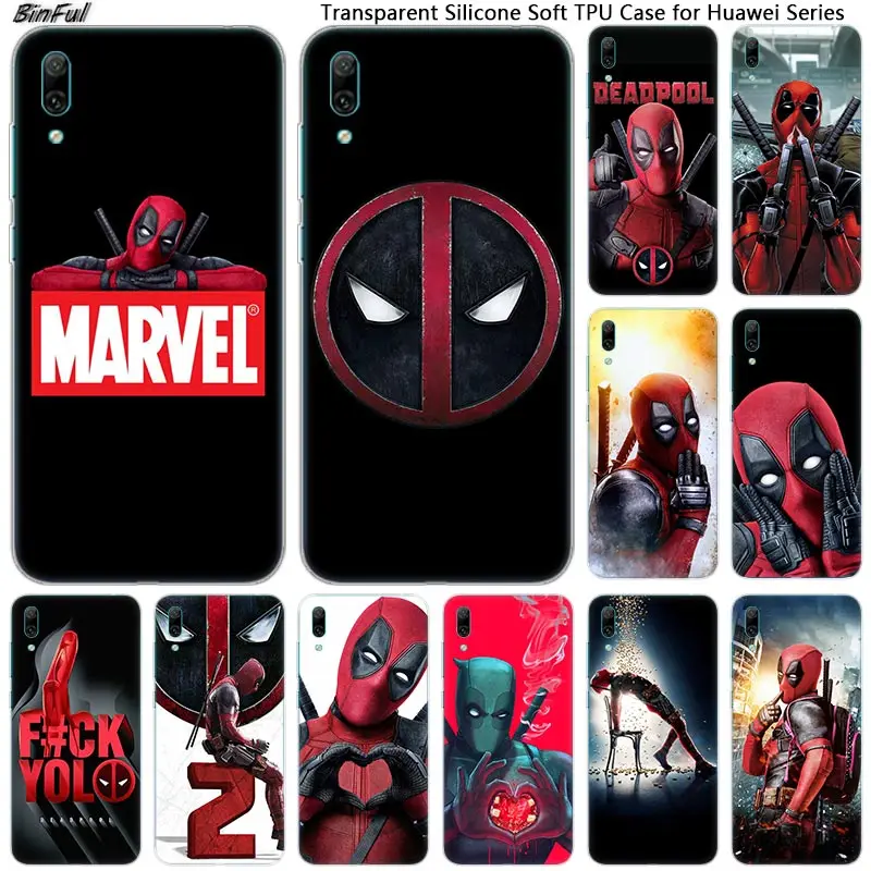 

Hot Marvel Hero Deadpool Soft Silicone Phone Case for Huawei Mate 10 20 Lite Pro Enjoy 9S Y9 Y7 Y6 Y5 2019 2018 Pro 2017 Fashion