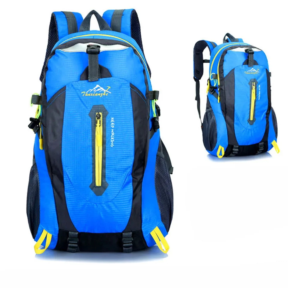 Открытый рюкзак 40L спортивная сумка Водонепроницаемый восхождение Пеший Туризм Рюкзаки для путешествий Для женщин Для мужчин походная сумка - Цвет: Синий цвет