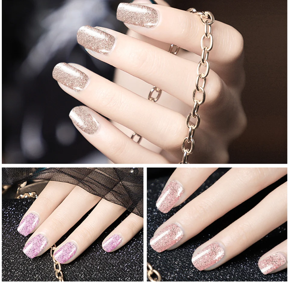 BUKAKI 1 шт. флуоресцентный розовый золотой лак для ногтей советы для дизайна ногтей УФ Гель-лак для ногтей светится в темноте ночной гель французская лампа для геля для ногтей