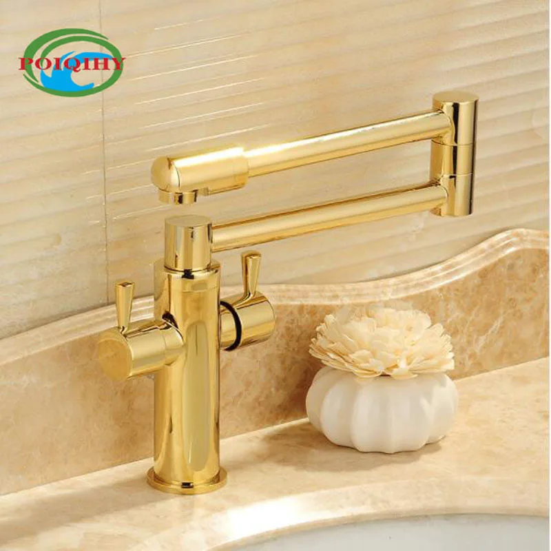 

Folding 360-Degree Rotating Kitchen Sink Faucet Bathroom Kitchen Stretch Stretchable Hot and Cold Mixer Taps