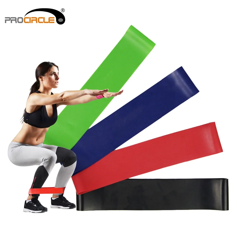 Procircle 4 PCS Resistance Loop Bands Set Exercise Fitness Band For