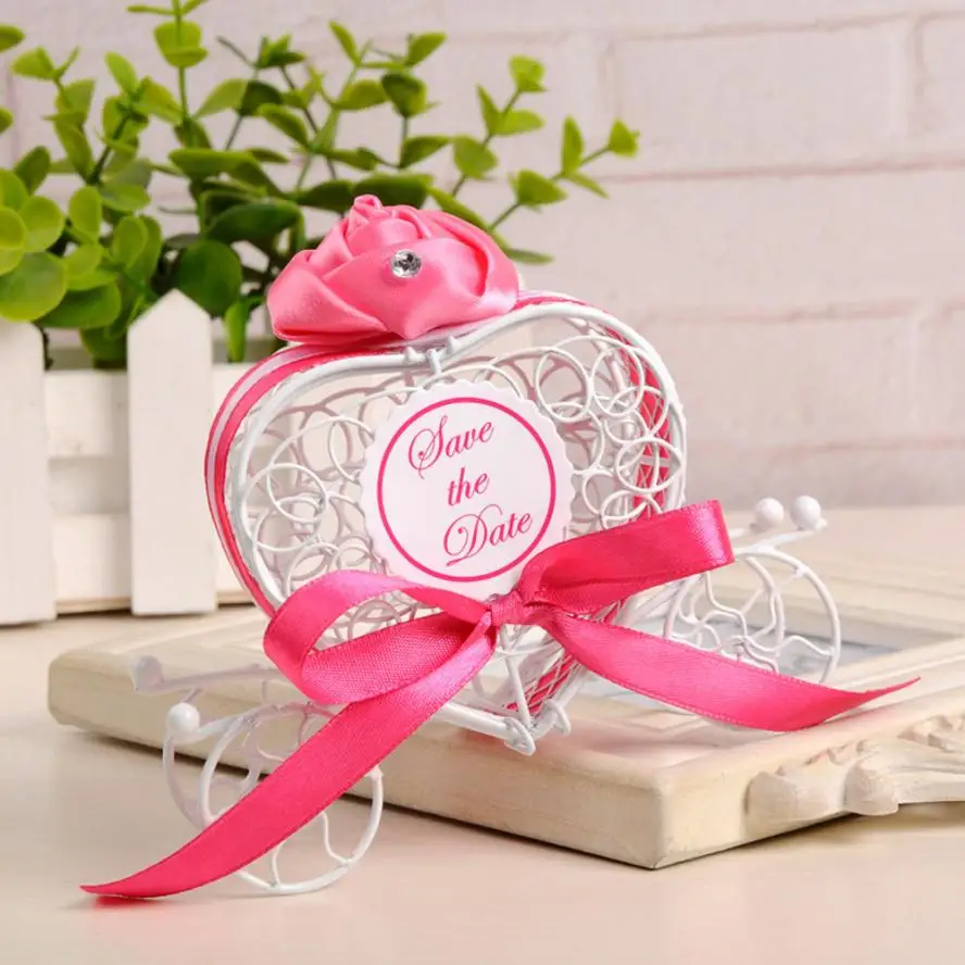 

1pc Candy Boxes Romantic Carriage Sweets Chocolate Box Wedding Party Favors Display Earring Ring Ear Studs Necklace Box