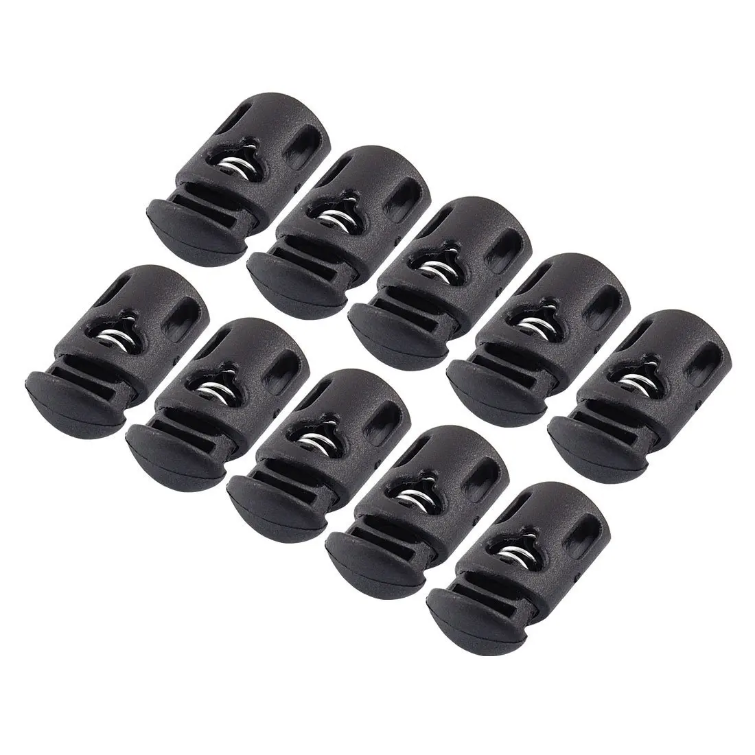 10 Pcs Cylinder Stoppers 3 Holes Cord Locks for Lanyardin Buckles