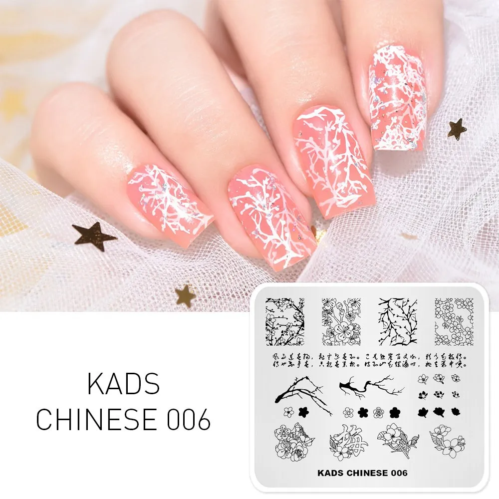 

Rolabling Flower Nail Art Stamp Template Plum Characters Pattern Image Plate Stamping Plates Stencil for Stamping