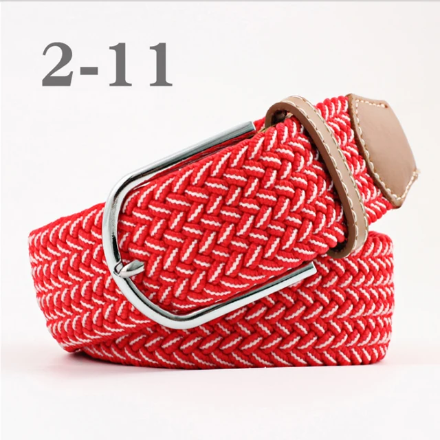 ZLD 60 Colors Female Casual Knitted Pin Buckle Men Belt Woven Canvas Elastic Expandable Braided Stretch Belts For Women Jeans 46