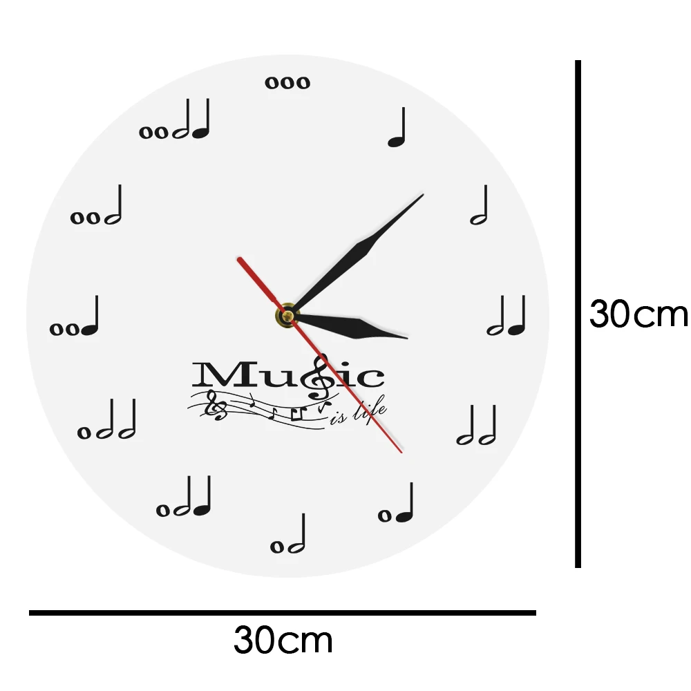 Настенные часы с музыкальными нотами, современный дизайн, настенные часы, акриловые часы, музыкальная тематика, часы, Настенный декор для гостиной, лучший подарок