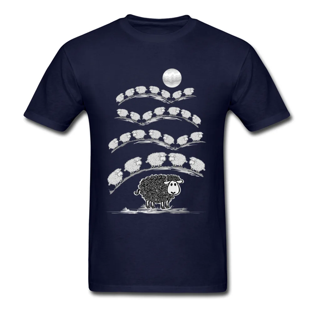 i am black sheep Pure Cotton Funny Tees High Quality Short Sleeve Men's Top T-shirts Print Summer Tee-Shirt O Neck i am black sheep navy