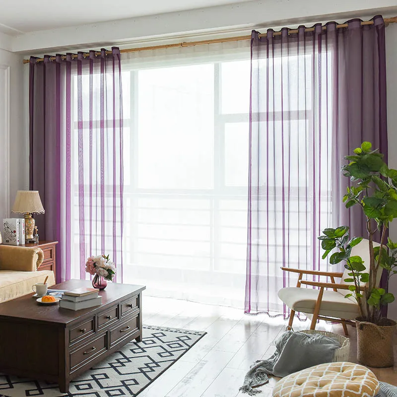 MRTREES современный Чистый цвет тюль для гостинной тюль для спальни тюль для кухни шторы тюль занавески на окна тюли для окон прозрачные шторы - Цвет: light purple