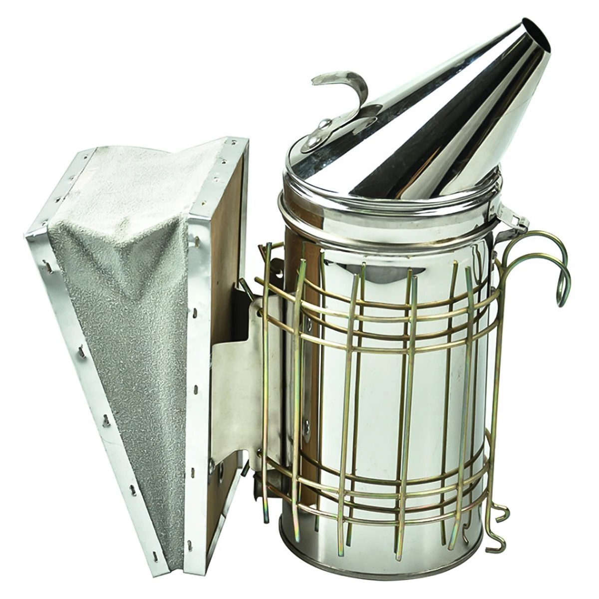 1 шт. дымарь для пчелиных ульев из нержавеющей стали, тепловой щит, пчеловодство, Оцинкованное Железо с тепловой защитой, оборудование для инструментов, боковое Крепление крюка