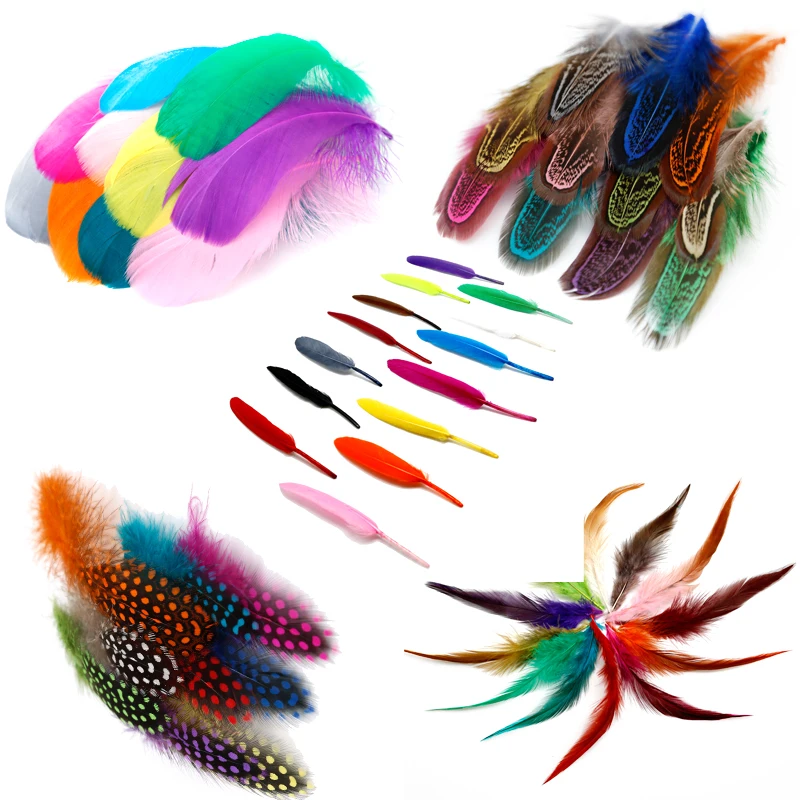 

50pcs Mix Color Feather Ostrich/Goose/Chicken Pheasant Feather DIY Wedding Decoration Elegant Party Clothes Accessories Feathers