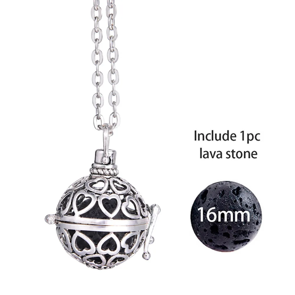 Светится в темноте ожерелье войлочный шарик Лава камень Йога ожерелье Ароматерапия колье аромараспылитель ожерелье с медальоном для эфирного масла