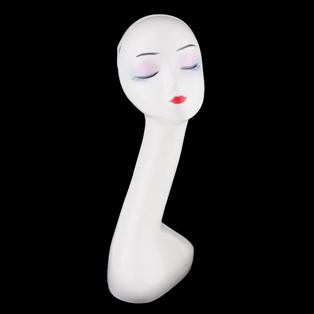 White Female Mannequin Head Hair Wigs Jewelry Glasses Manikin Stand Holder High quality ABS Durable