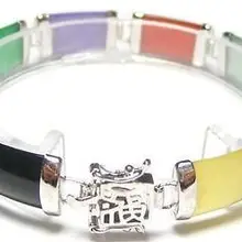 MULTI-COLOR камень K WGP Фортуна застежка браслет Armschmuck широкий ювелирные изделия Блестящий Драгоценный камень серебро