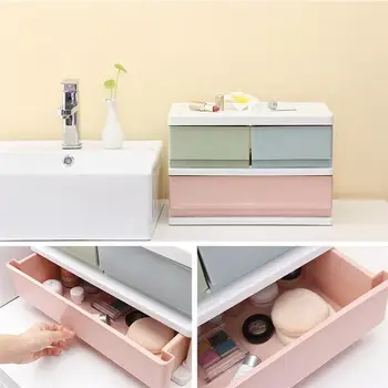 

Cosmetic Makeup Storage Case Home Office Desktop Jewelry Organizer Plastic Toys Container